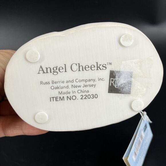 Vintage Kirk's Kritters Angel Cheeks Christmas Figurine With Snowman 2001 - Picture 14 of 15